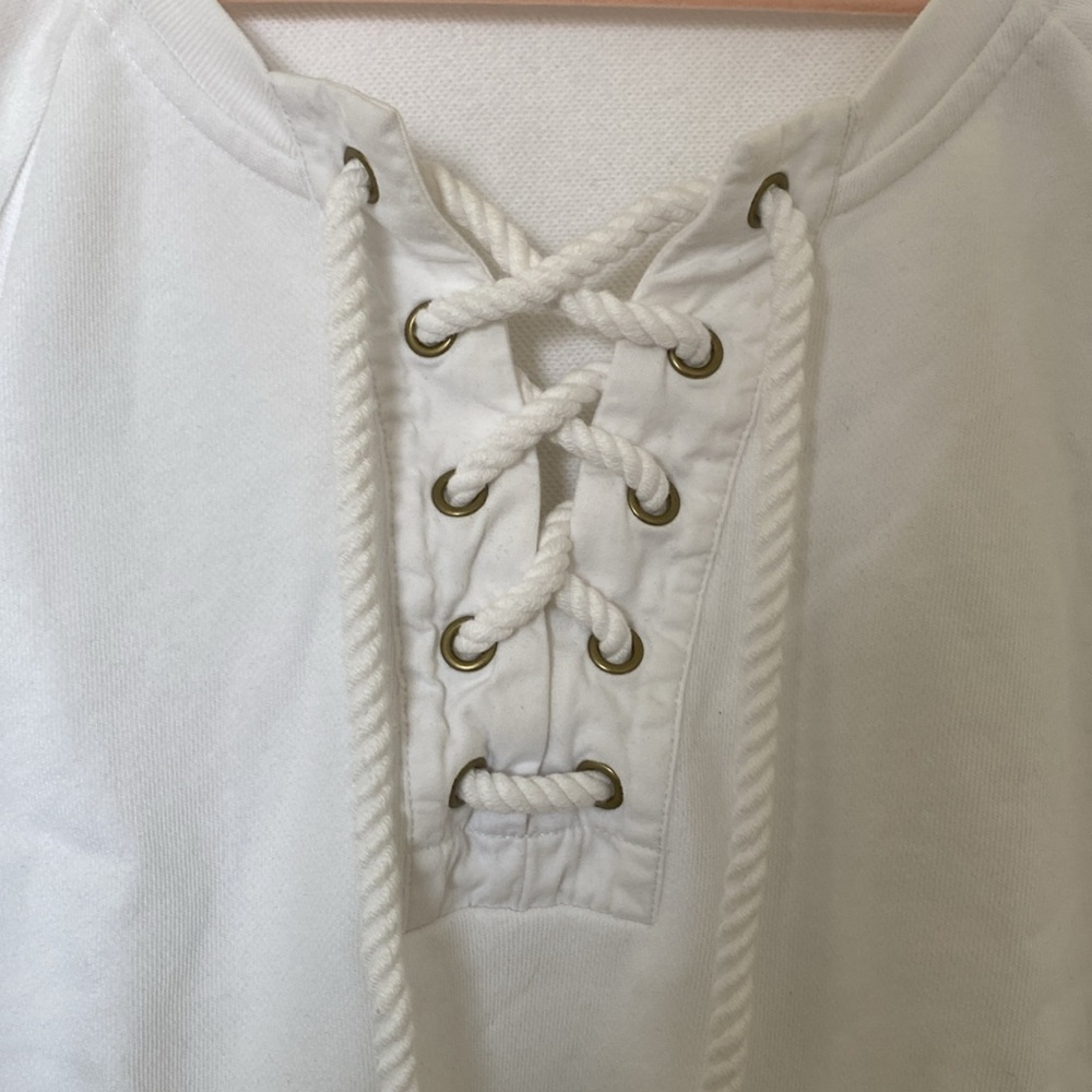 J. Crew 100% Cotton Blouse Nautical Rope Tie - White - Picture 5 of 6